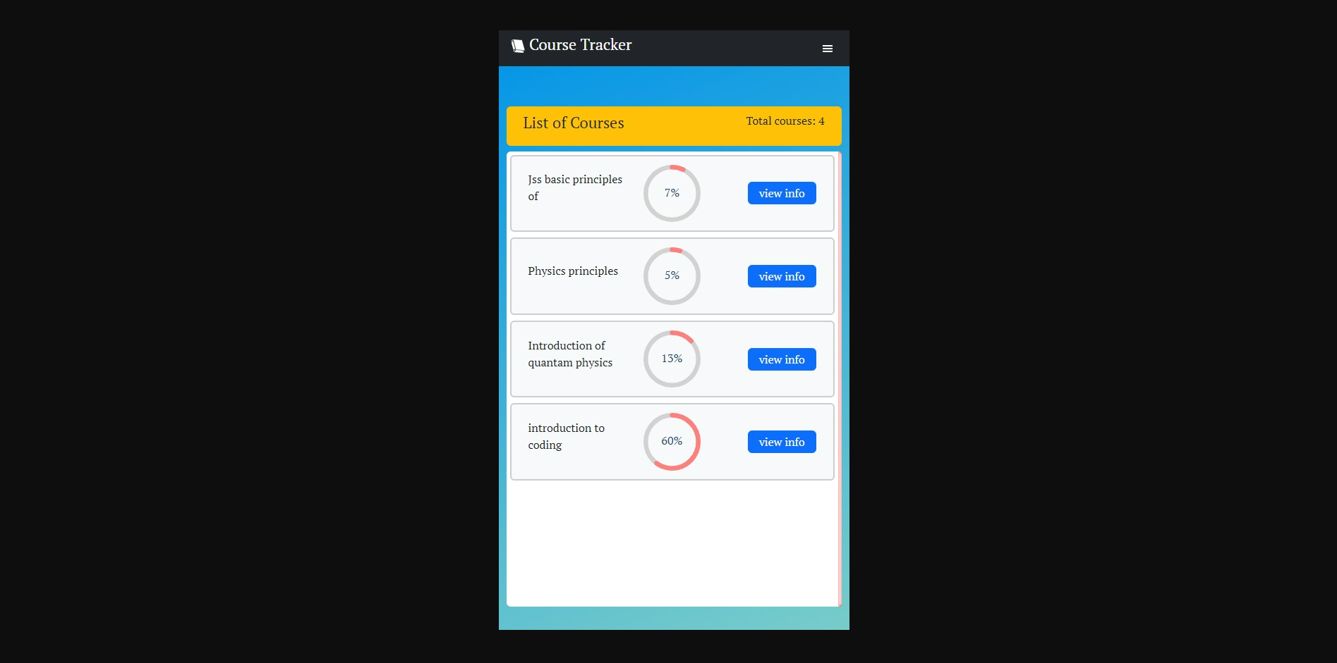 Course Tracker